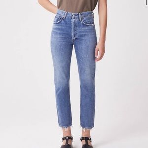 Agolde Riley High Rise Straight Crop in Frequency